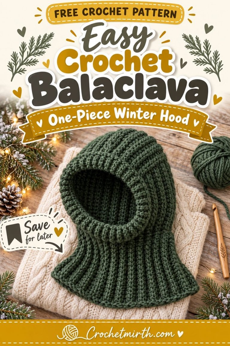 Crochet Balaclava Pattern – Easy One-Piece Winter Hood