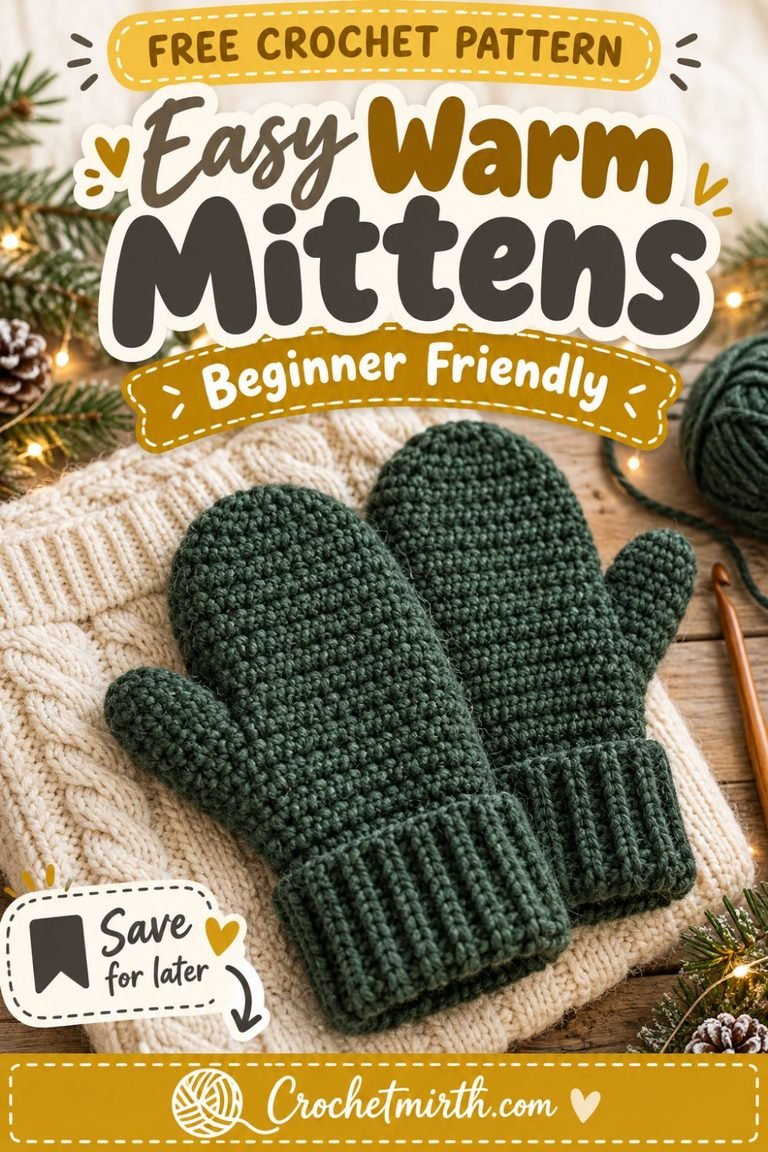 Crochet Mittens Pattern – Easy Warm Mittens for Beginners