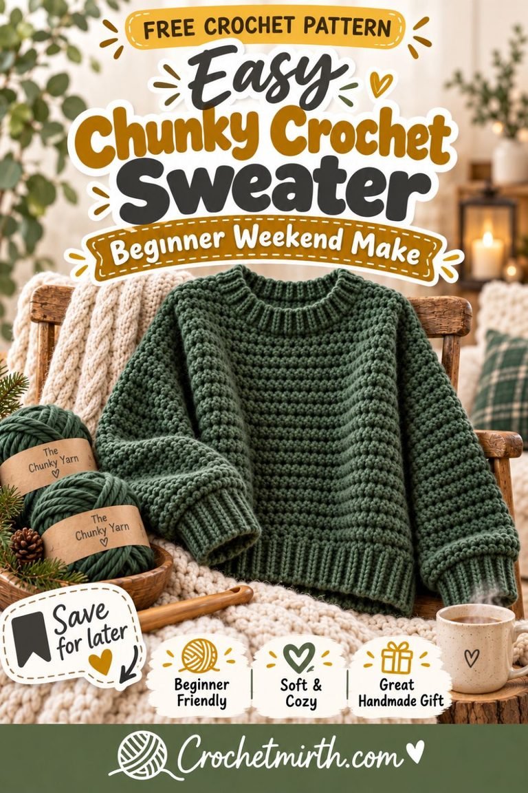 Chunky Crochet Sweater Pattern – Beginner-Friendly Weekend Make