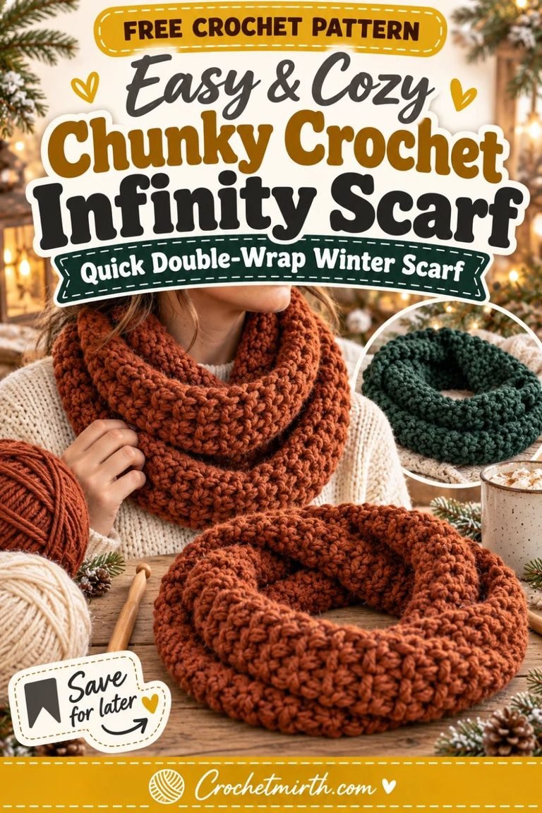 Crochet Infinity Scarf Pattern – Easy Chunky Circle Scarf