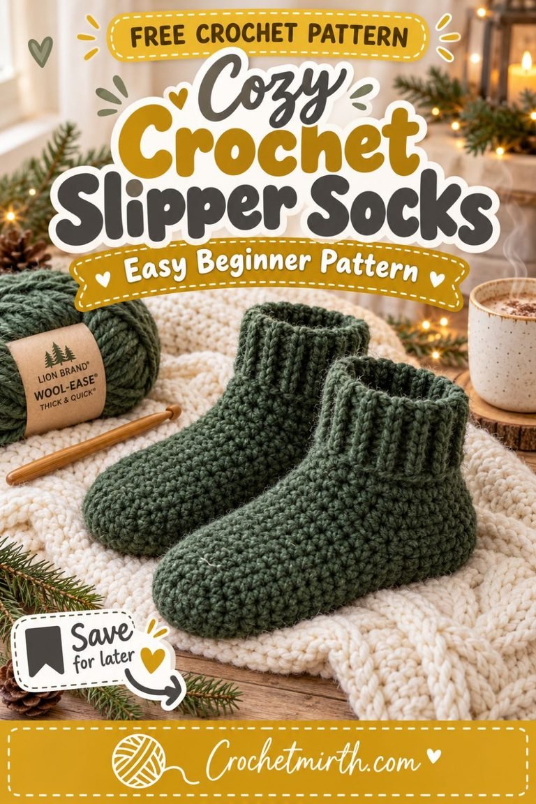 Crochet Socks Pattern – Cozy Beginner Slipper Socks