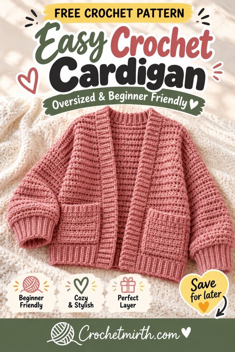 Easy Crochet Cardigan Pattern – Oversized Cozy Cardigan for Beginners