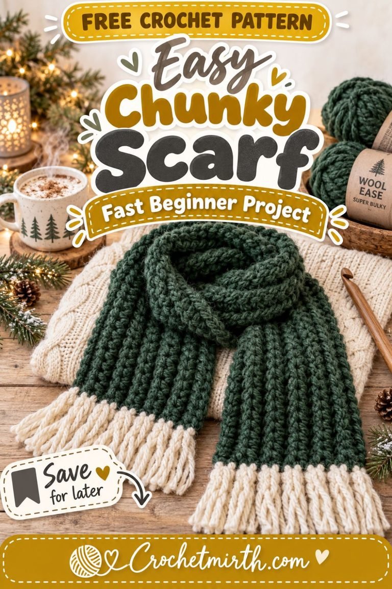 Easy Crochet Scarf Pattern for Beginners – Chunky & Fast