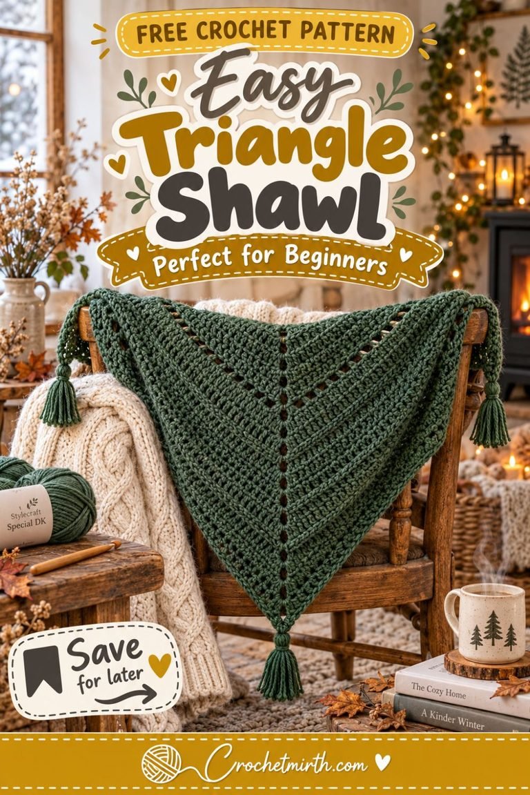 Easy Crochet Shawl Pattern – Simple Triangle Shawl for Beginners