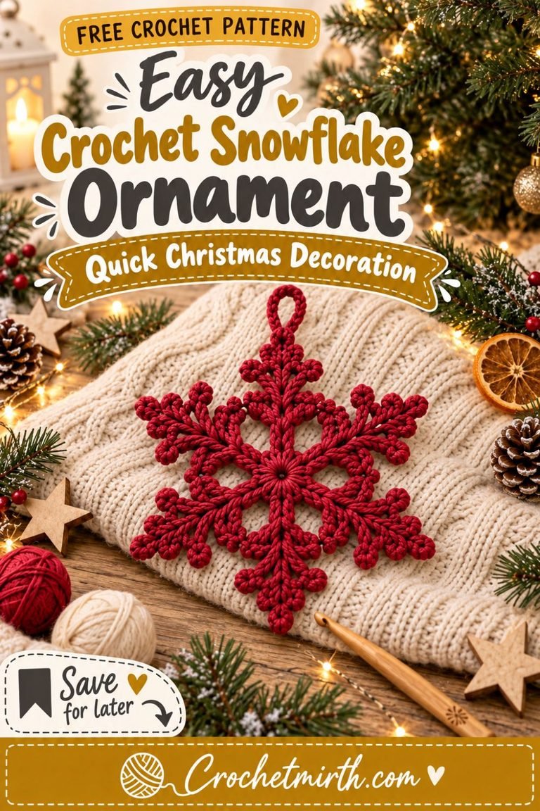 Easy Crochet Snowflake Ornament Pattern – Quick Christmas Decoration