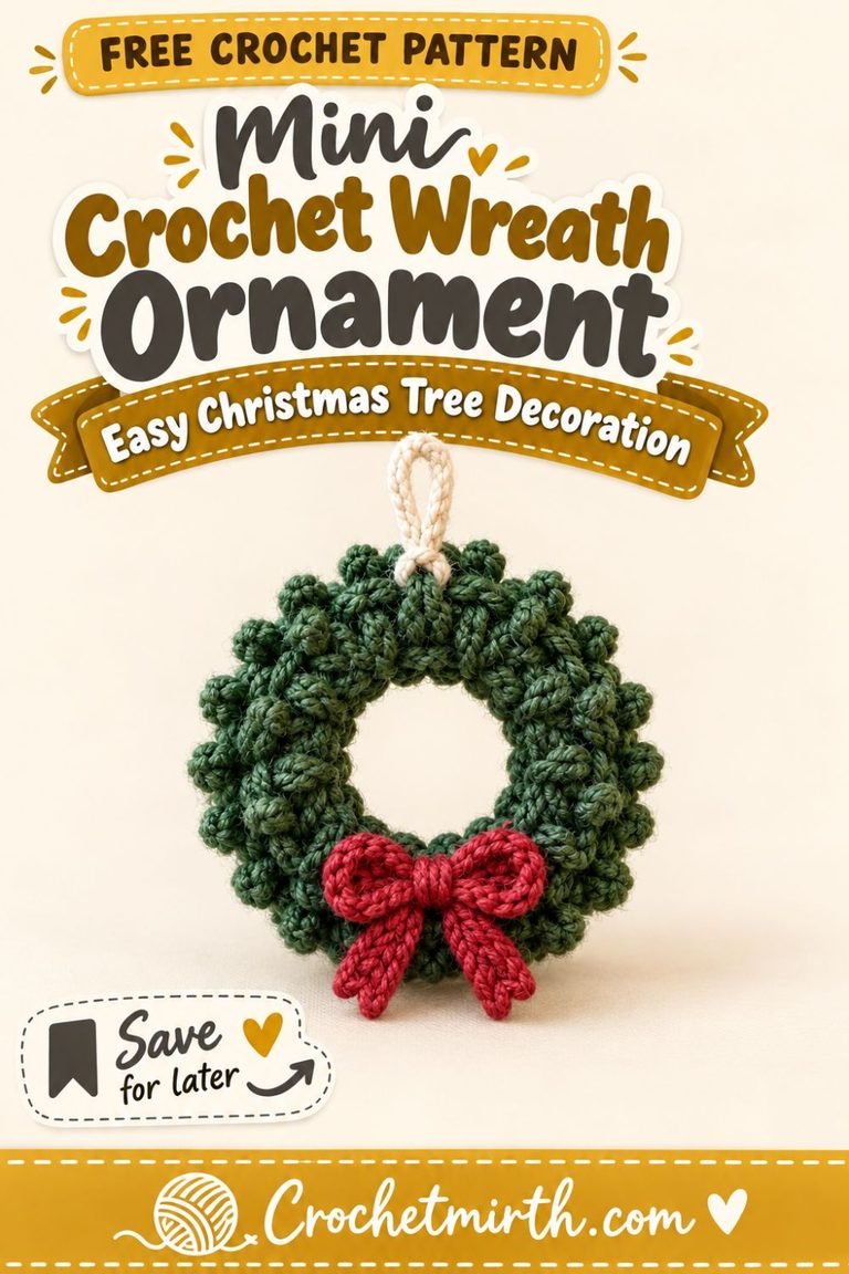 Mini Crochet Wreath Ornament Pattern – Easy Christmas Tree Decoration